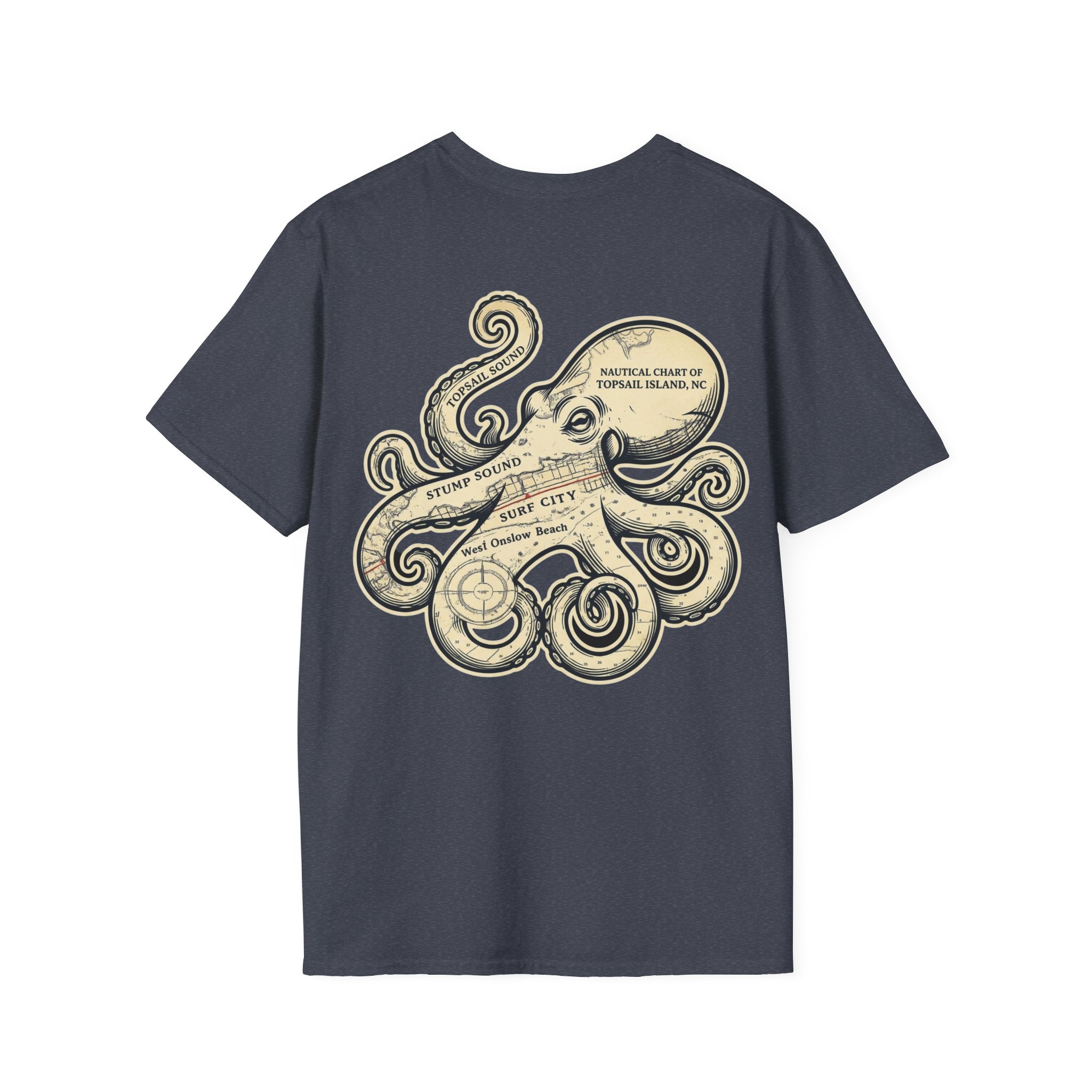 The Kraken of Topsail Vintage Nautical Chart T-Shirt