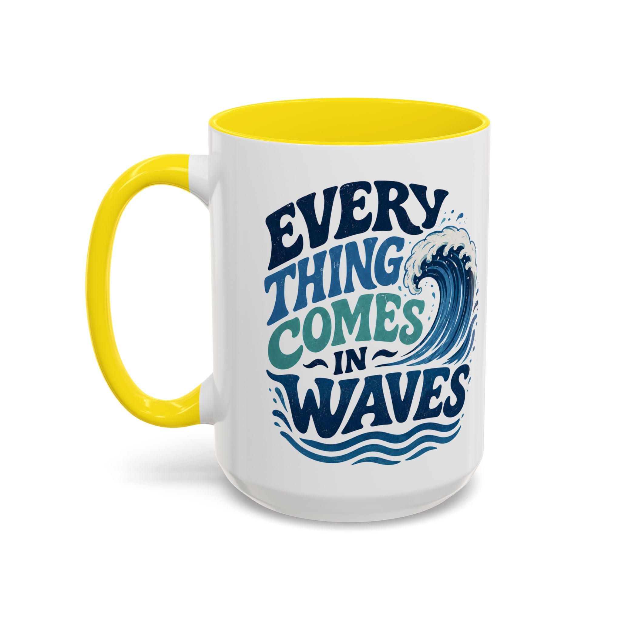 Everything Comes in Waves Coastal Coffee Cup