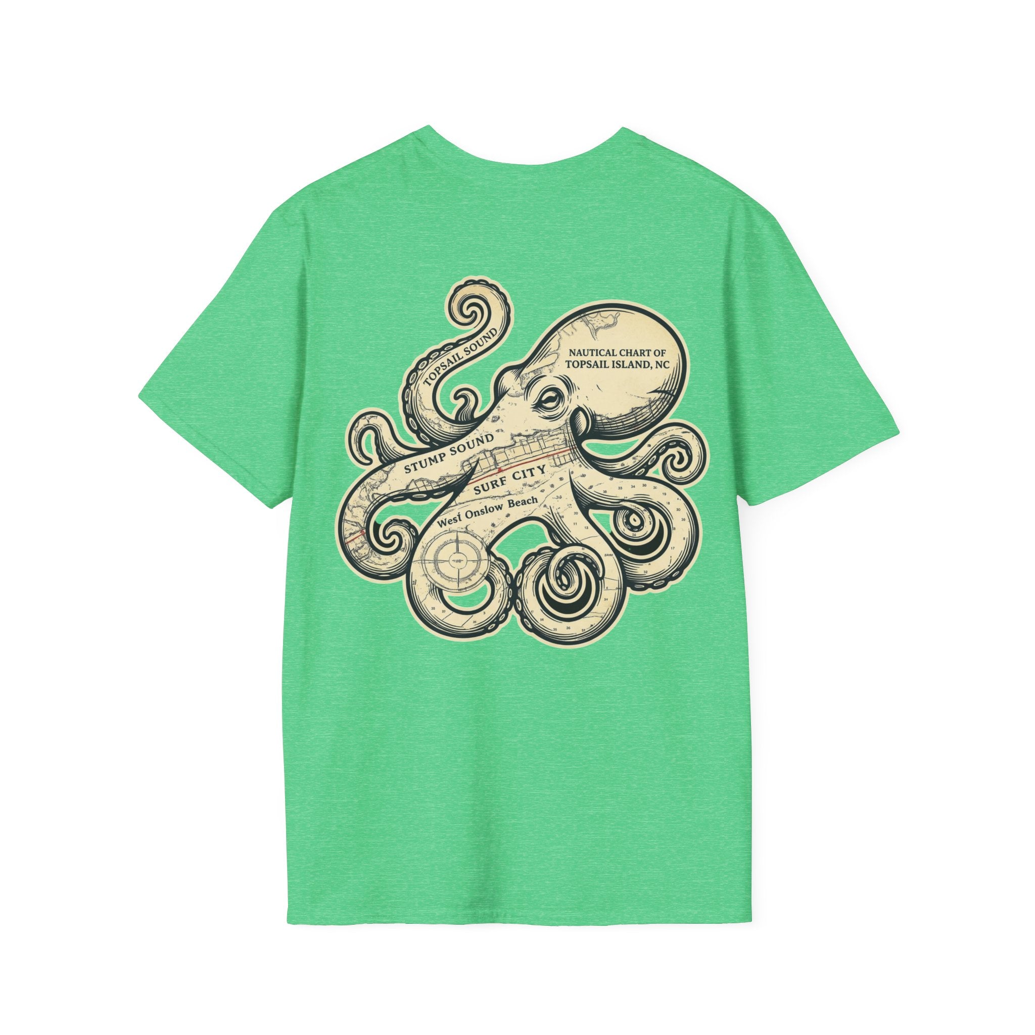 The Kraken of Topsail Vintage Nautical Chart T-Shirt