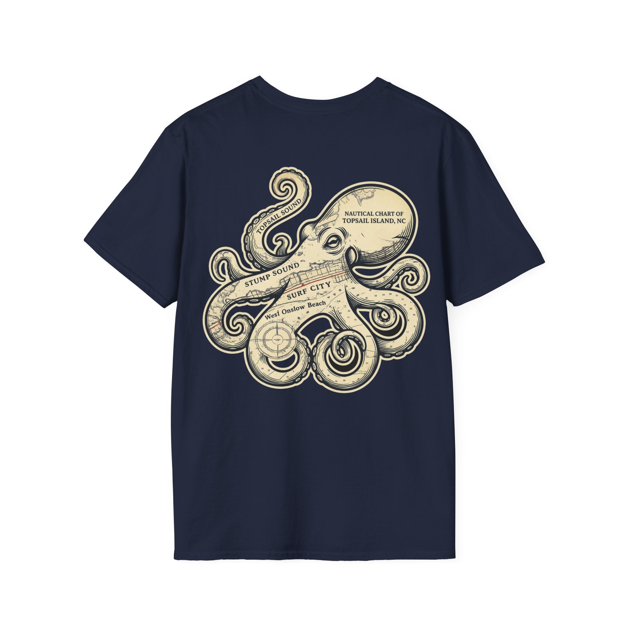The Kraken of Topsail Vintage Nautical Chart T-Shirt