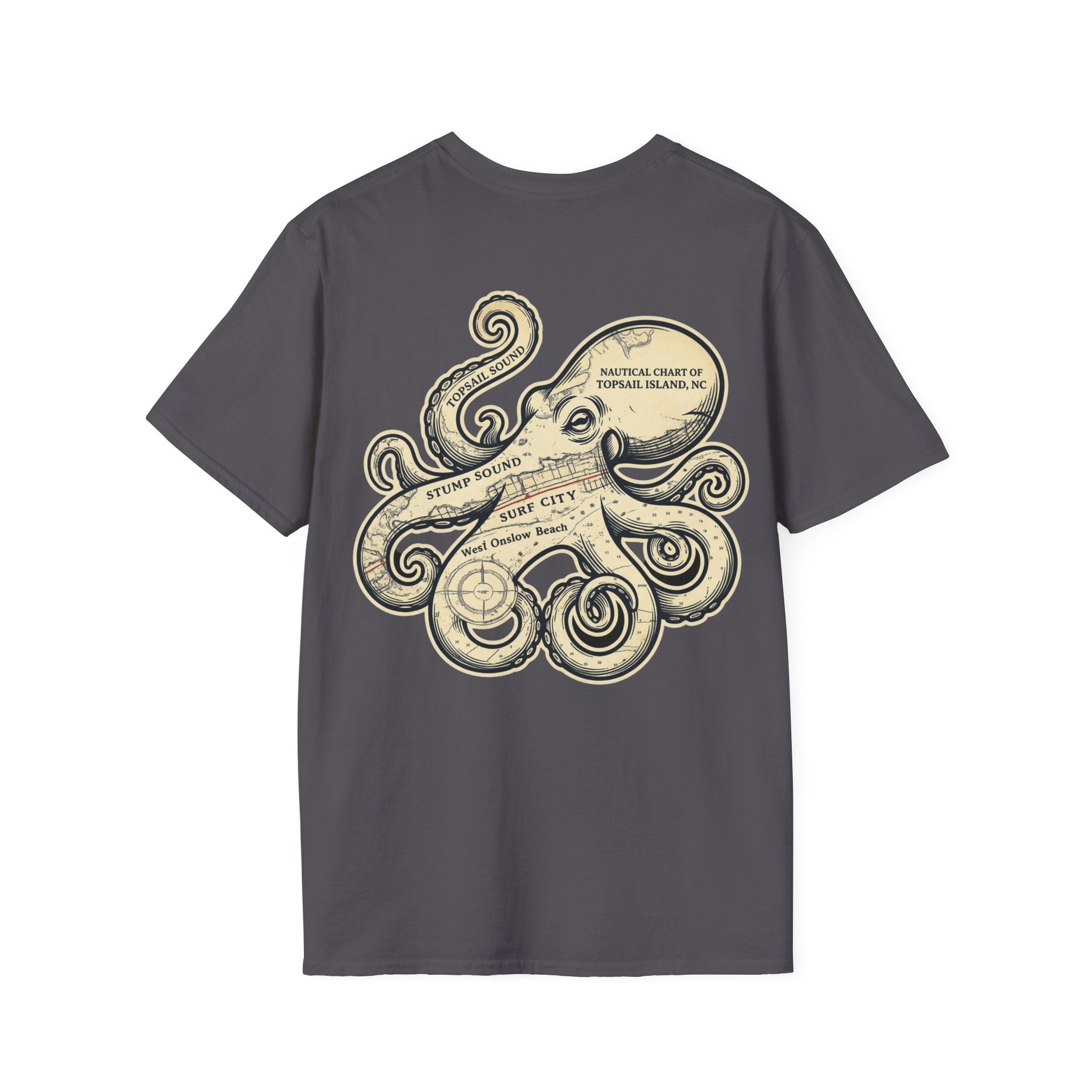 The Kraken of Topsail Vintage Nautical Chart T-Shirt