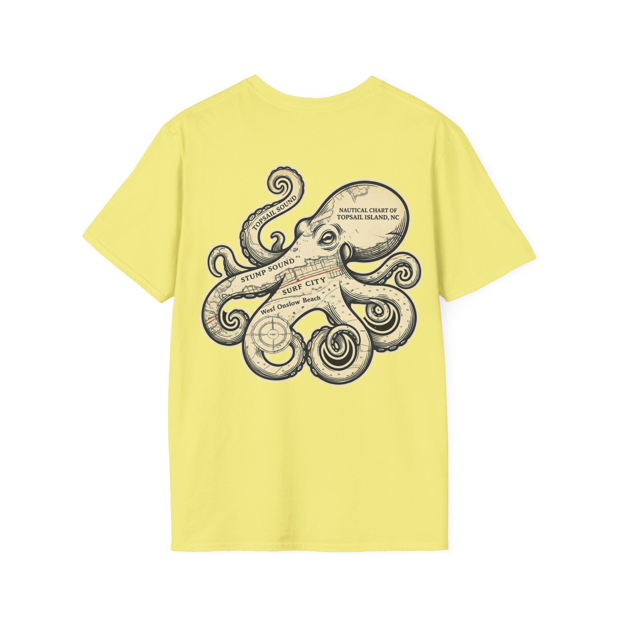 The Kraken of Topsail Vintage Nautical Chart T-Shirt