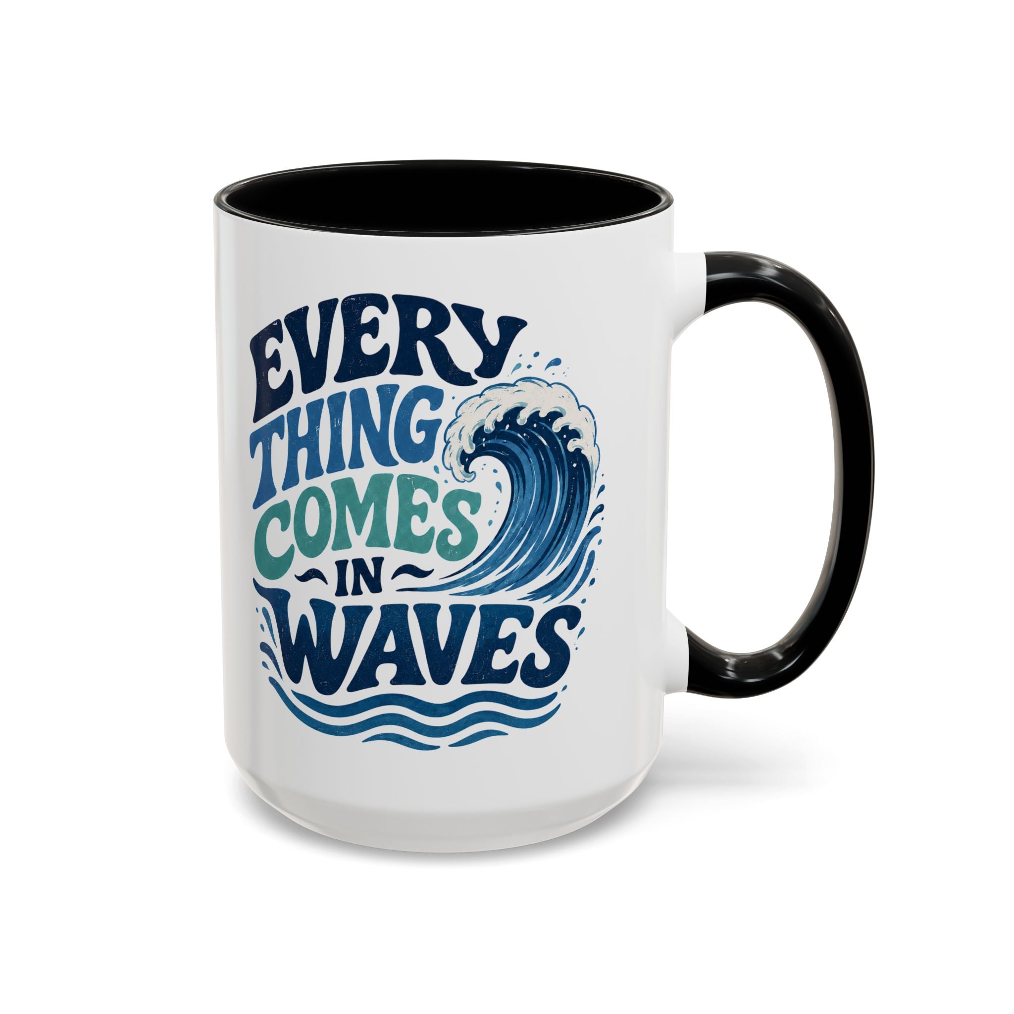 Everything Comes in Waves Coastal Coffee Cup