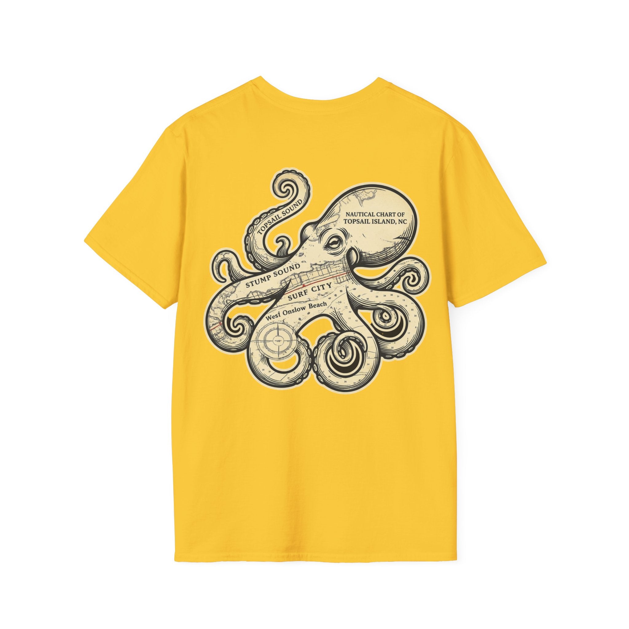 The Kraken of Topsail Vintage Nautical Chart T-Shirt