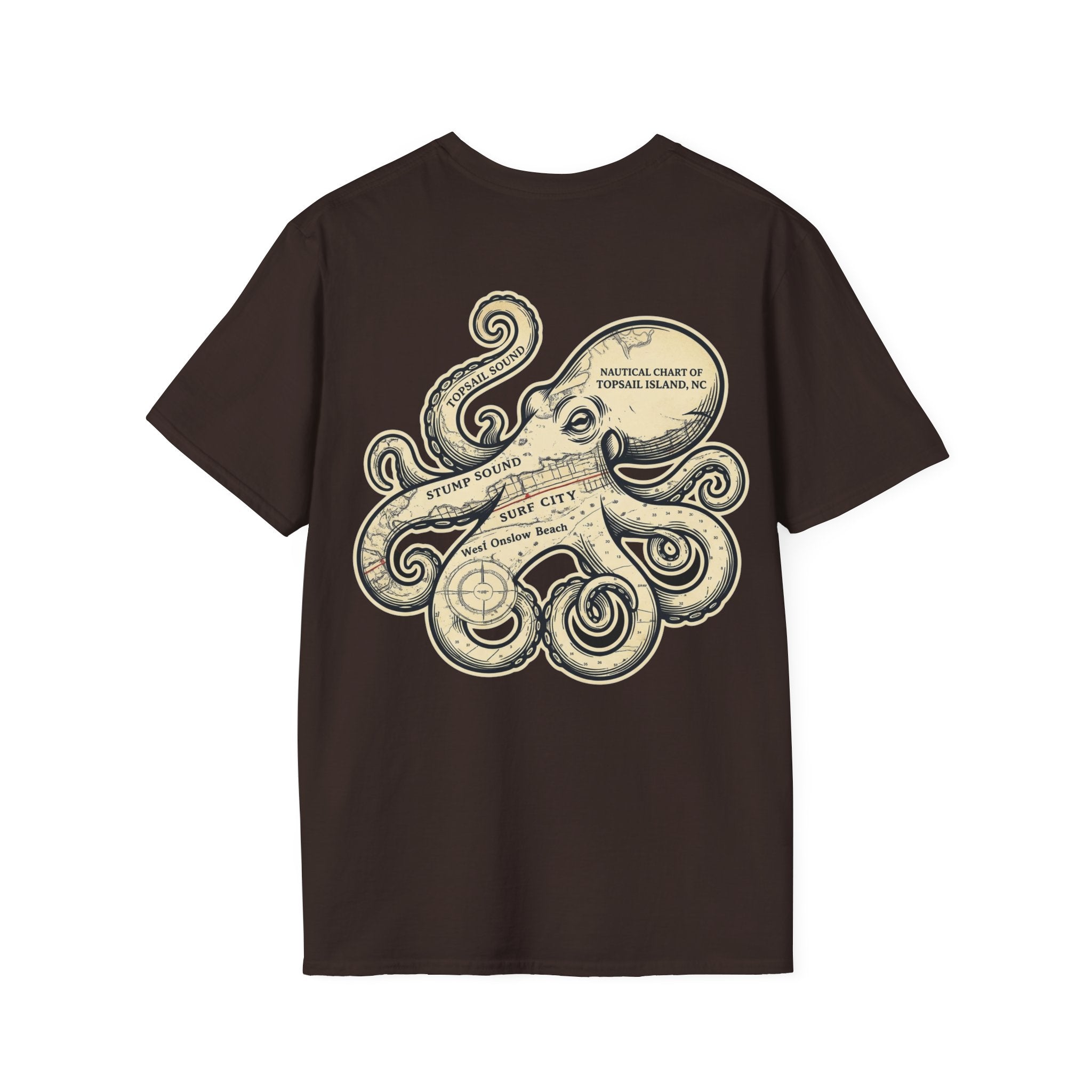 The Kraken of Topsail Vintage Nautical Chart T-Shirt