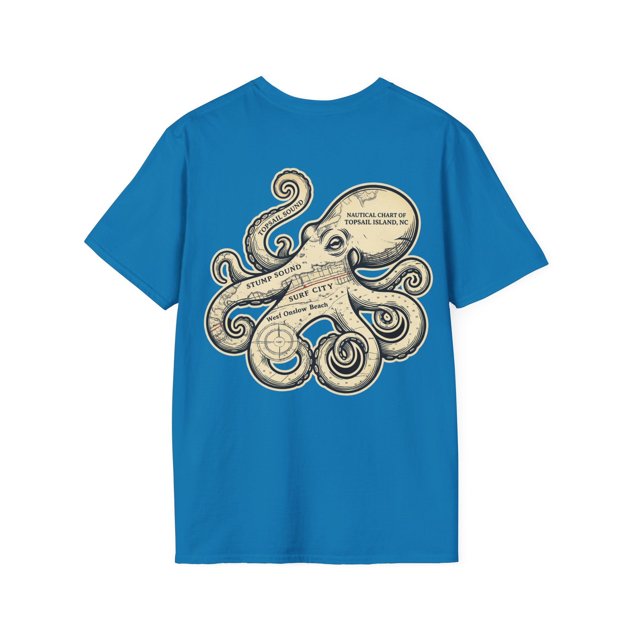 The Kraken of Topsail Vintage Nautical Chart T-Shirt