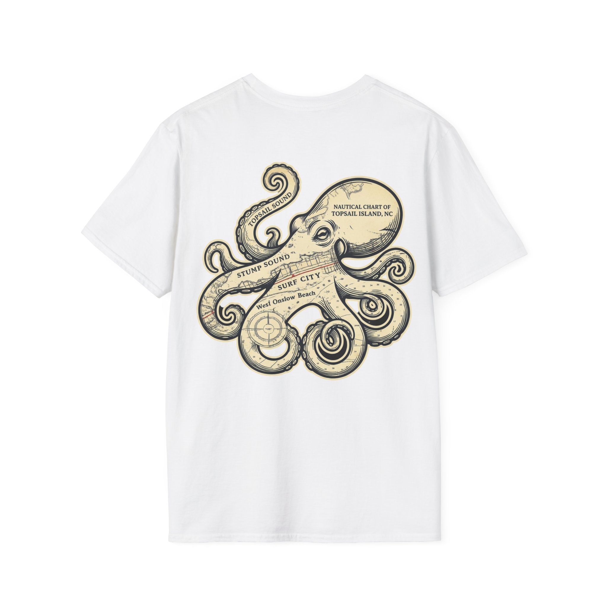 The Kraken of Topsail Vintage Nautical Chart T-Shirt