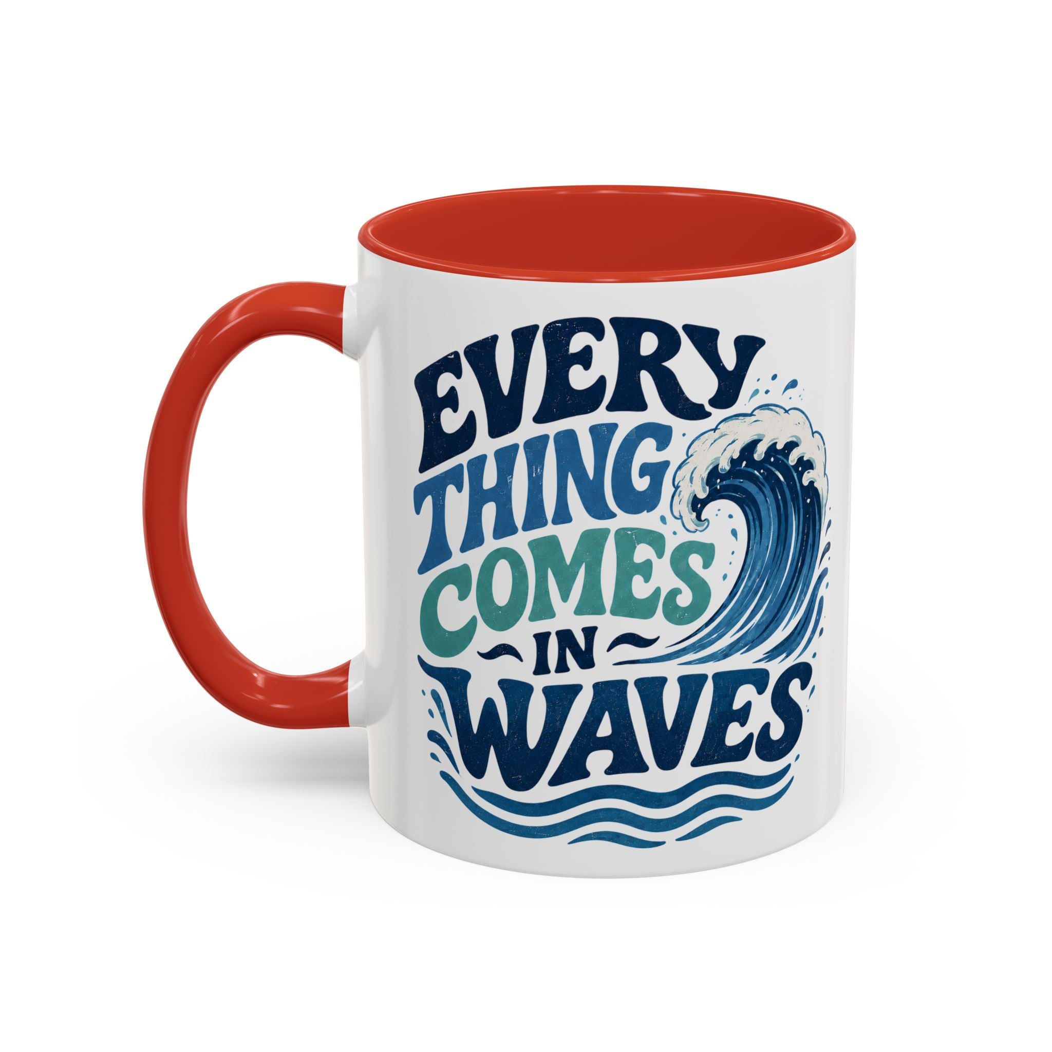 Everything Comes in Waves Coastal Coffee Cup