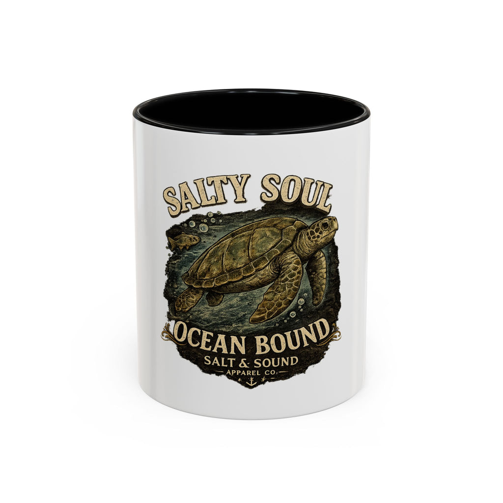 Salty Soul Ocean Bound Turtle Accent Coffee Mug – 11/15oz