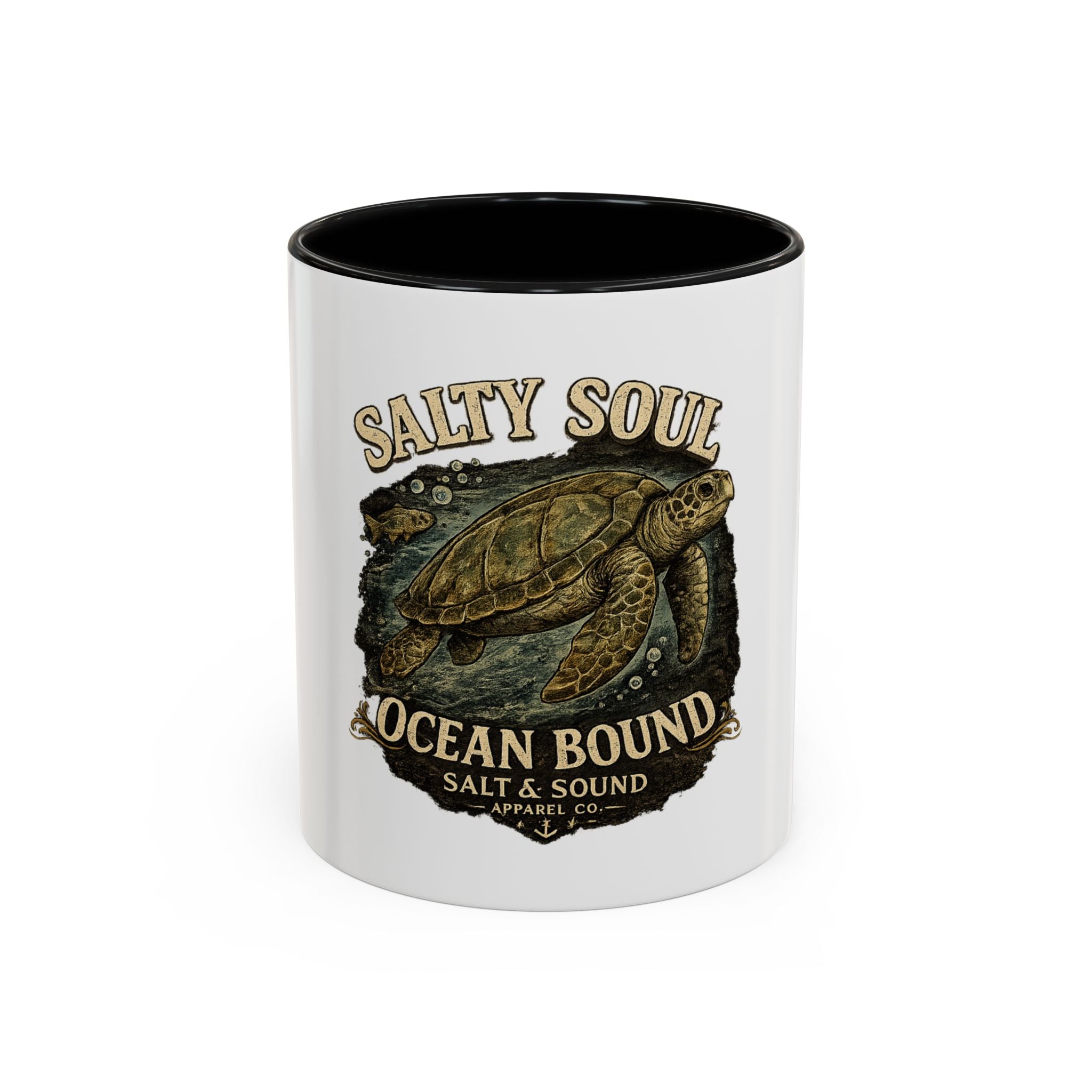 Salty Soul Ocean Bound Turtle Accent Coffee Mug – 11/15oz