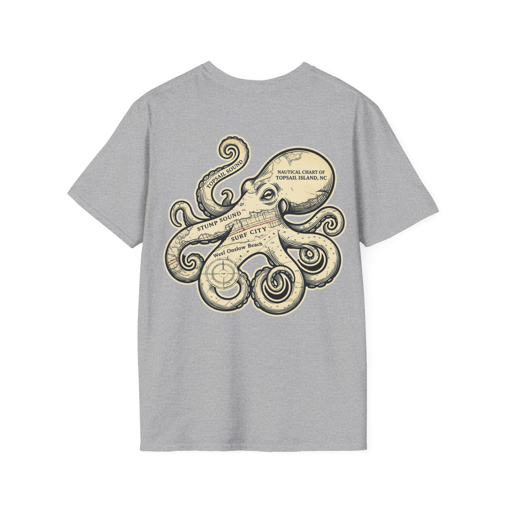 The Kraken of Topsail Vintage Nautical Chart T-Shirt