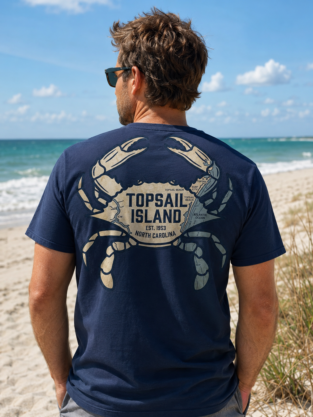 Salt & Sound Topsail Island Crab Shirt – Coastal North Carolina Tee