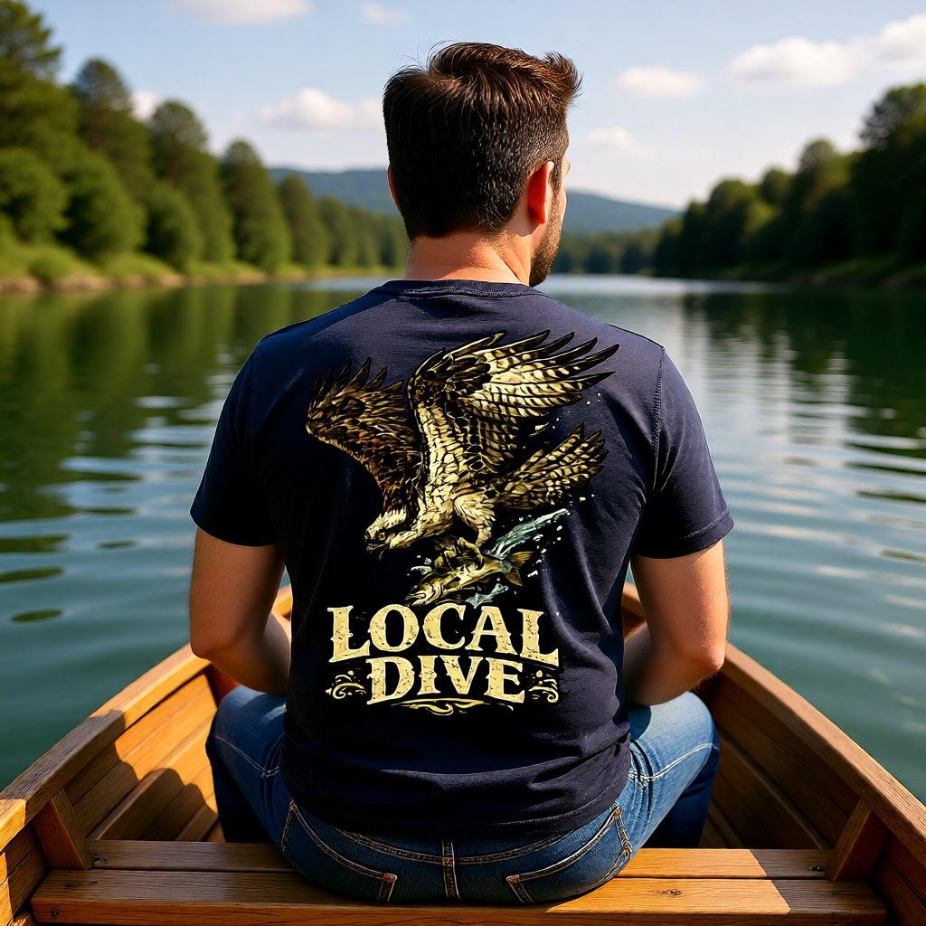 Local Dive Osprey T-Shirt — Vintage Coastal Surf & Dive Crew Tee